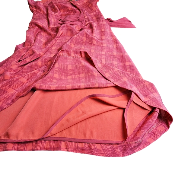 ANTHRO Girls From Savoy Red Goji Plaid Silk Sleeveless Dress Size 4 - Picture 11 of 15